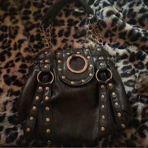 Elegant Black Studded Shoulder Bag